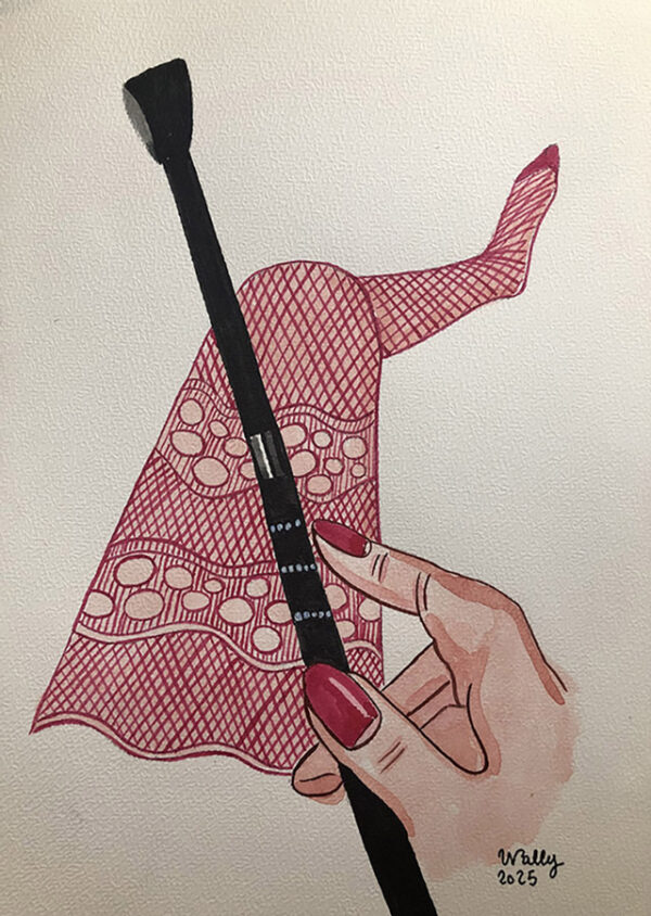 Illustration aquarelle format A4 sur le thème BDSM