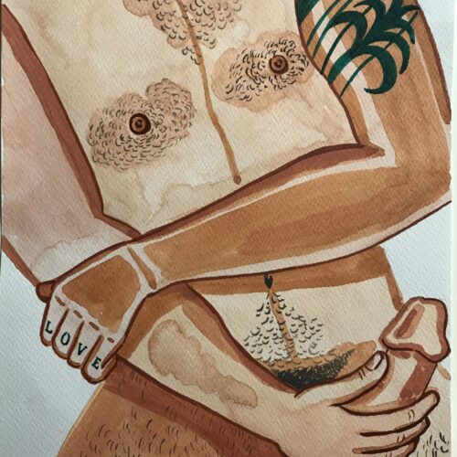 HOMME2 Illustration aquarelle format A4 sur le theme HOMME