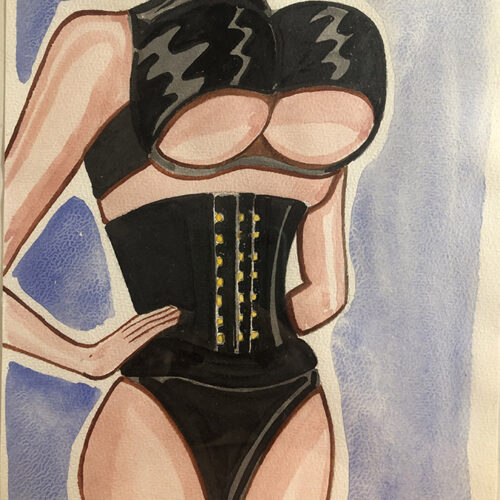 Illustration aquarelle format A4 sur le thème FEMME