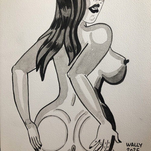 Illustration encre de chine format A4 sur le thème FEMME