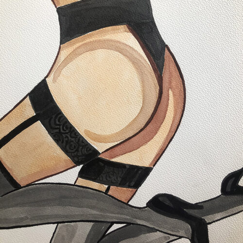 Illustration aquarelle format A4 sur le thème FEMME