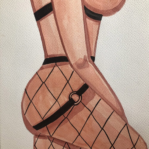 Illustration aquarelle format A4 sur le thème FEMME