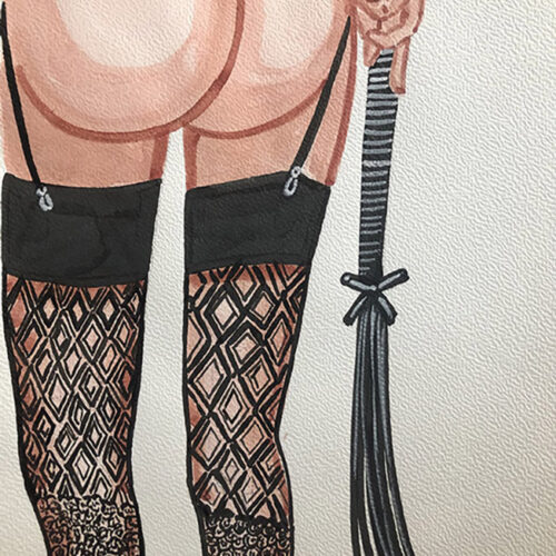 Illustration Aquarelle format A4 sur le theme BDSM