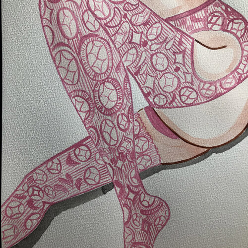 Illustration aquarelle format A4 sur le thème FEMME