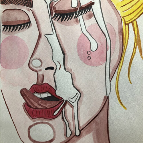 Illustration aquarelle format A4 sur le thème FEMME