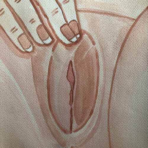 Illustration aquarelle format A4 sur le thème FEMME