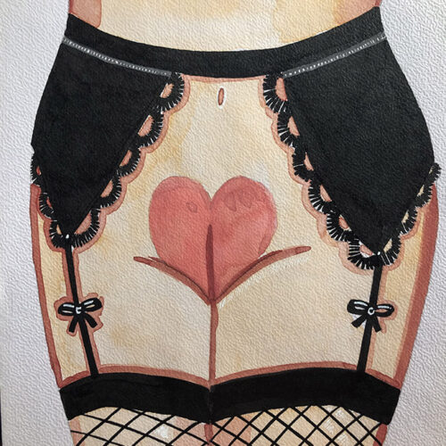 Illustration aquarelle format A4 sur le thème FEMME