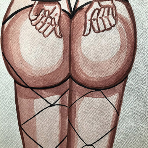 Illustration Aquarelle format A4 sur le theme BDSM