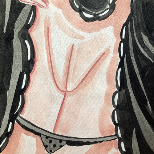 Illustration aquarelle format A4 sur le thème FEMME