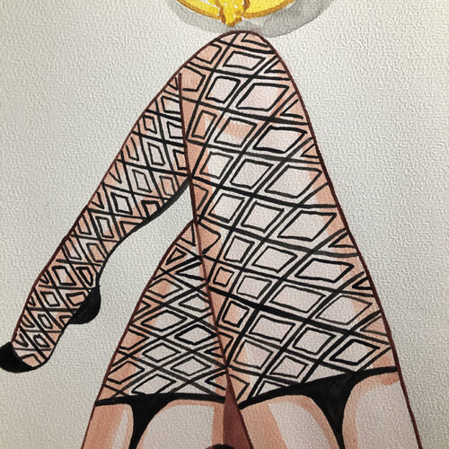 Illustration aquarelle format A4 sur le thème FEMME