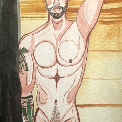 IMG_6850 Illustration aquarelle format A4 sur le theme HOMME