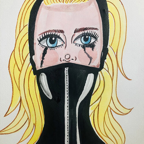 Illustration Aquarelle format A4 sur le theme BDSM